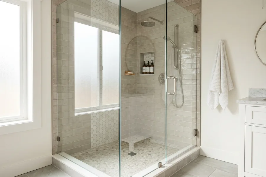 Shower Glass Cleaning, after cleaning